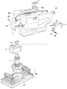 Page A Diagram and Parts List for G-7453 Type 2 Black and Decker Sander Polisher